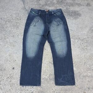 Vintage Akademiks Jeans Mens Size 42 Denim Baggy Wide Leg Hip Hop AKDMKS